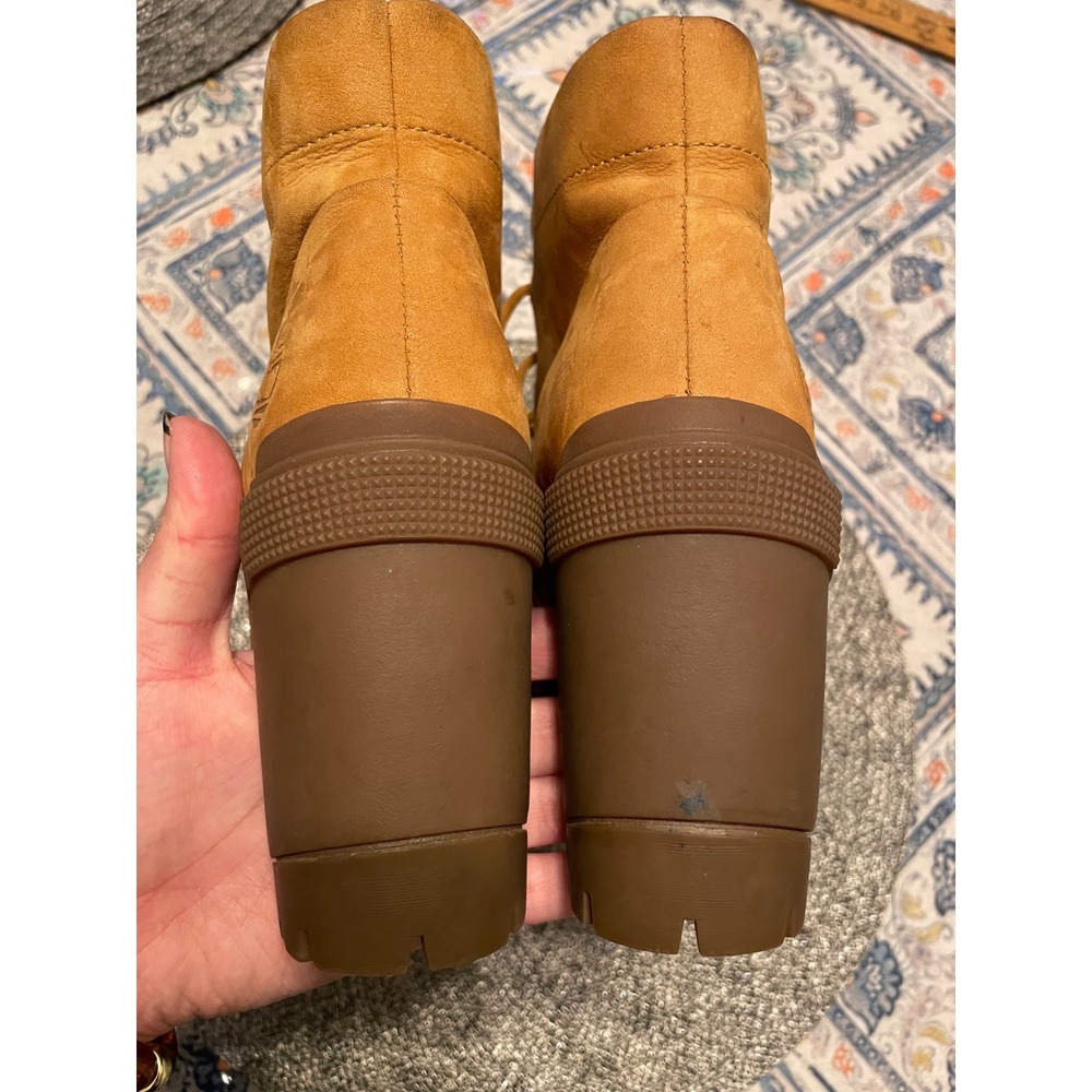 Timberland Allington Heights Wheat Nubuck Leather Heeled Boots A2MQS Womens 8.5 - Picture 6 of 7